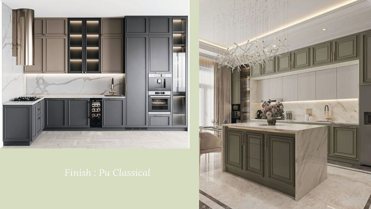 Modular kitchen, classical finish
