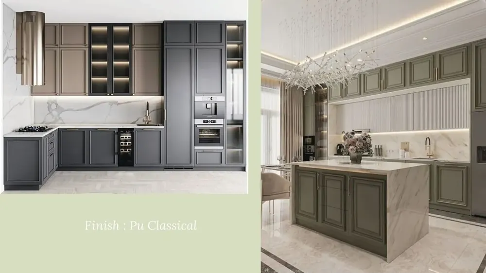 Modular kitchen, classical finish