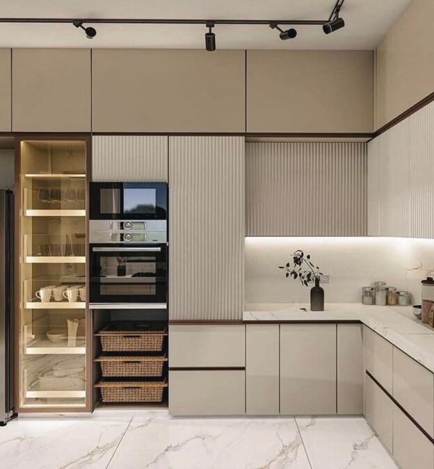 Modular kitchen with laminate finish