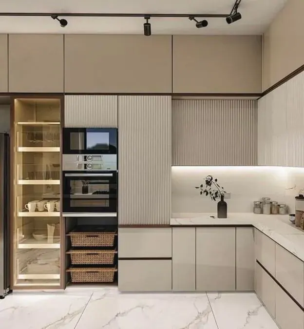 Modular kitchen with laminate finish